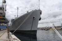 Rijeka: Rupa na pramcu broda Galeb nakon što ga je udario turski teretni brod Rijeka: Rupa na pramcu broda Galeb nakon što ga je udario turski teretni brod