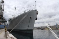 Rijeka: Rupa na pramcu broda Galeb nakon što ga je udario turski teretni brod Rijeka: Rupa na pramcu broda Galeb nakon što ga je udario turski teretni brod