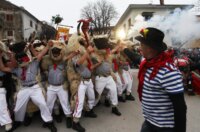 Rijeka: Doček Halubajskih zvončara u centru grada