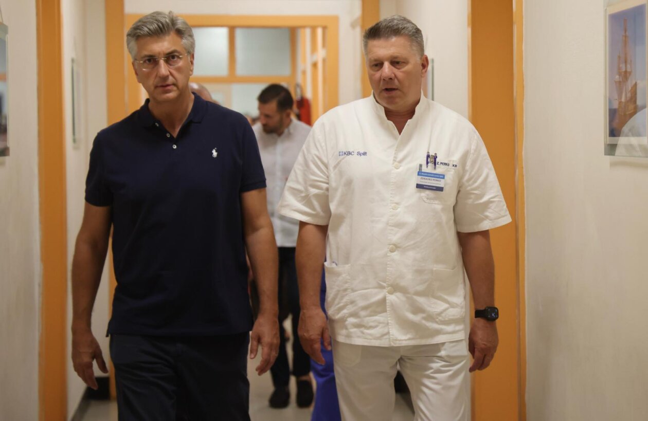 Split: Premijer Plenković u obilasku ozlijeđenih u požaru